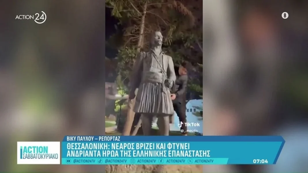 Θεσσαλονίκη: Συνελήφθη ο 15χρονος που έβρισε και έφτυσε ανδριάντα ήρωα της Ελληνικής Επανάστασης
